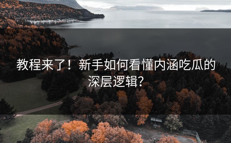 教程来了！新手如何看懂内涵吃瓜的深层逻辑？