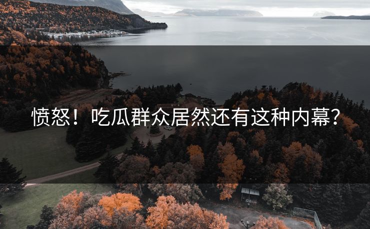 愤怒！吃瓜群众居然还有这种内幕？