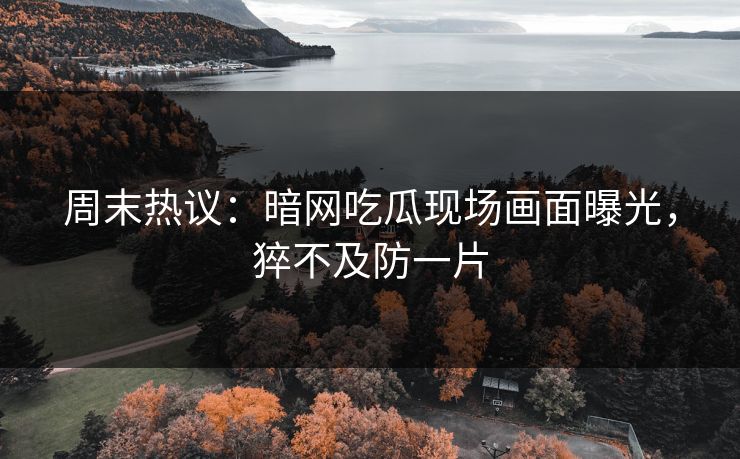 周末热议：暗网吃瓜现场画面曝光，猝不及防一片