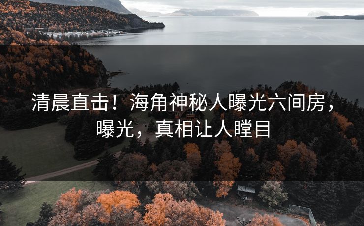 清晨直击！海角神秘人曝光六间房，曝光，真相让人瞠目