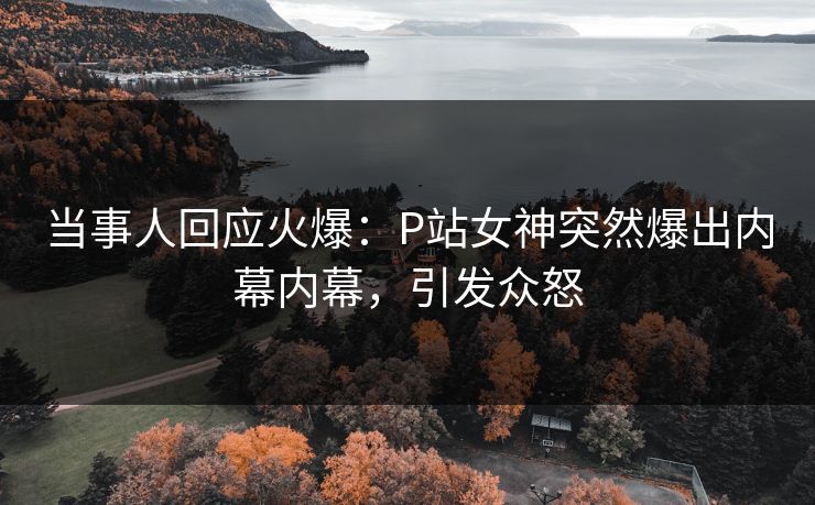 当事人回应火爆：P站女神突然爆出内幕内幕，引发众怒