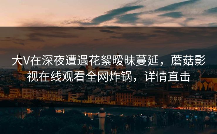 大V在深夜遭遇花絮暧昧蔓延，蘑菇影视在线观看全网炸锅，详情直击