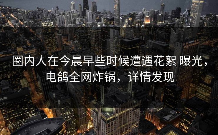圈内人在今晨早些时候遭遇花絮 曝光，电鸽全网炸锅，详情发现